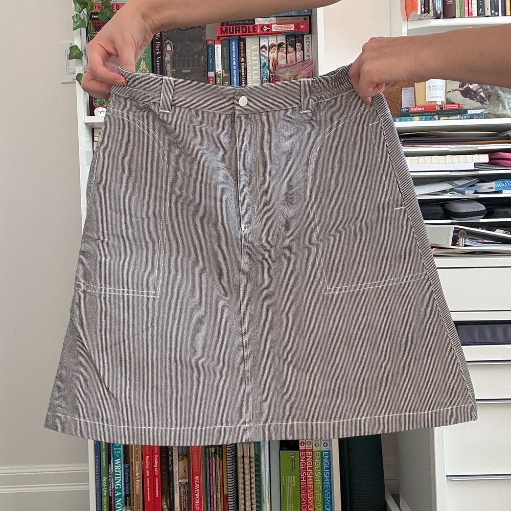 Black and White Striped Skirt